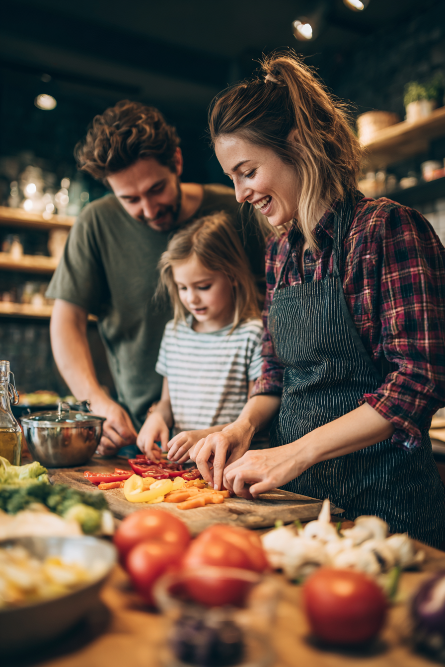 Сім'я готує разом